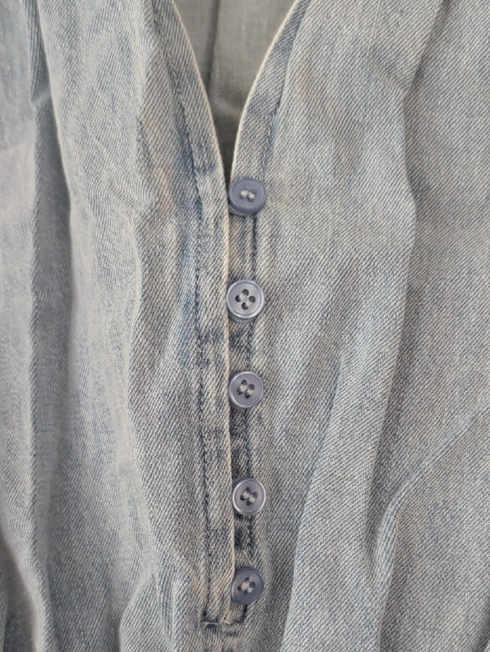 Sleeveless Light Chambray Maxi Dress - Casual A-Line - Picture 3 of 7